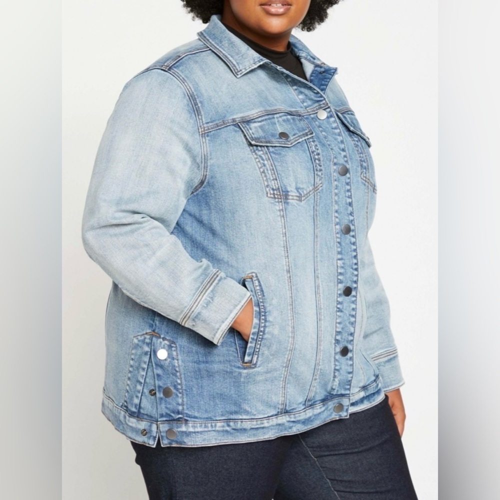 Universal Standard Women's Denim Chore Jacket Longline Oversized NWT Large - Picture 6 of 12